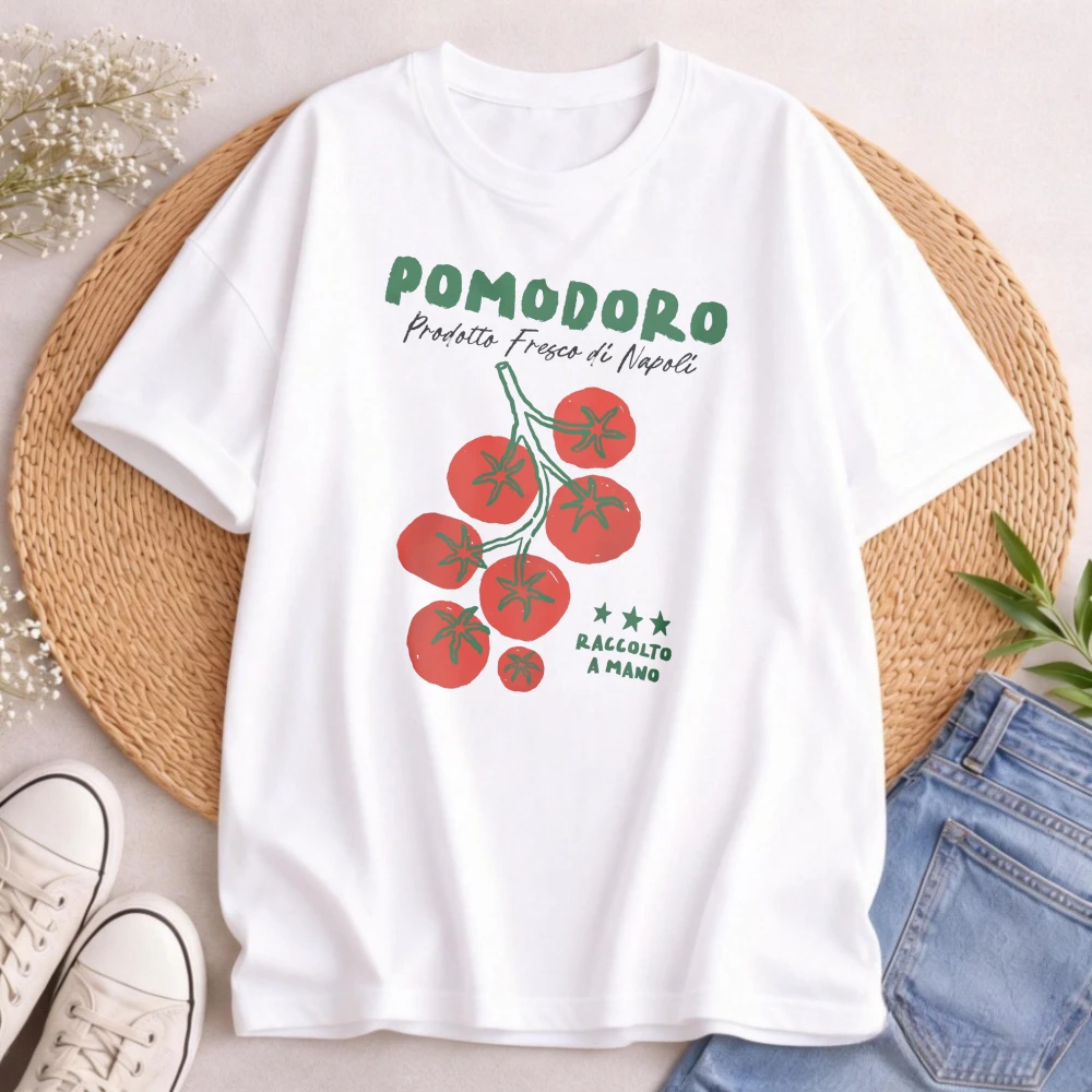 Pomodoro Shirt Trendy Tomato Shirt Italy Souvenir Gift Old Money Aesthetic Summer Coast Napoli Vintage Graphic Tee