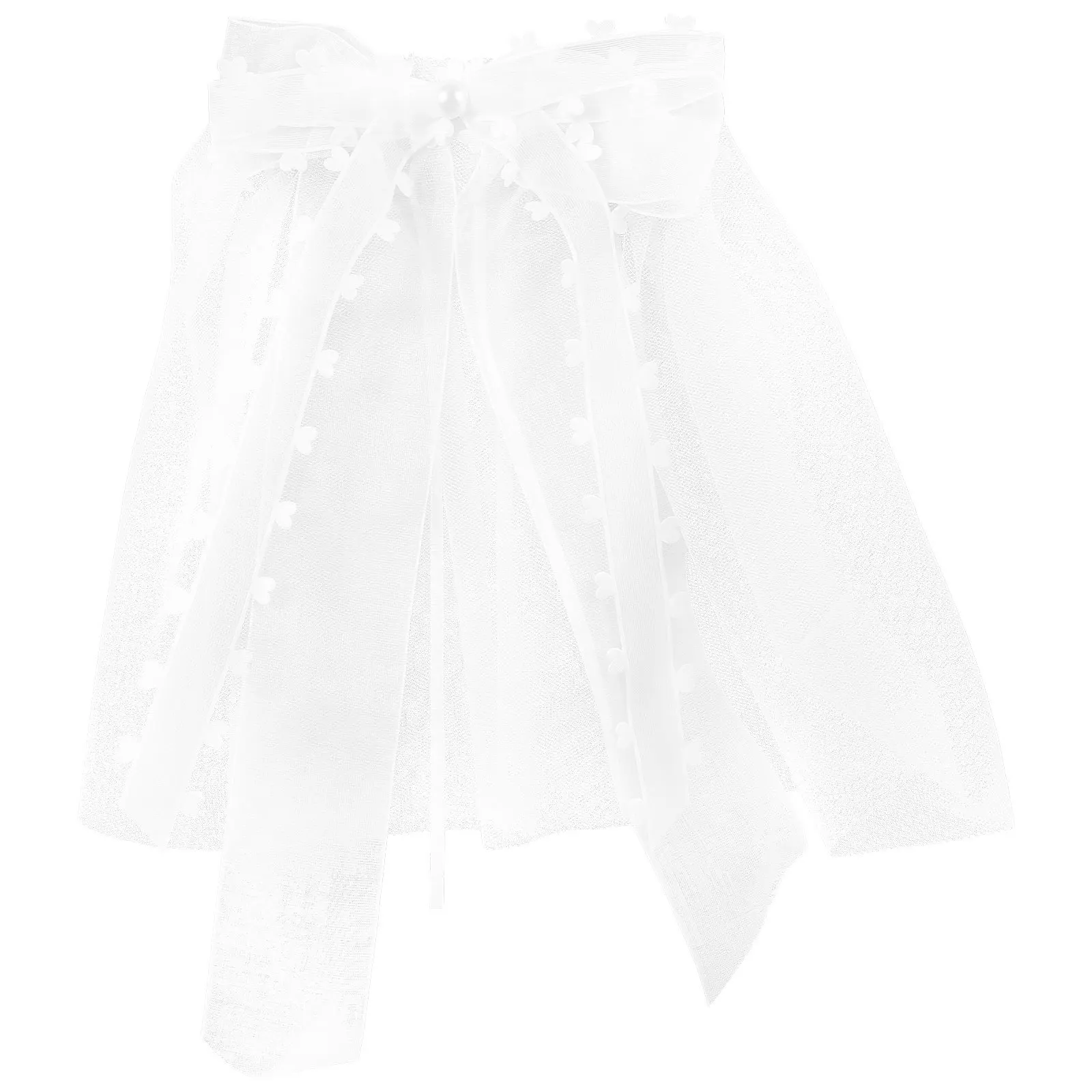 

Pet Veil Elegant Bow Design Soft Comfortable Material Dog Cat Wedding Party Costume Accessory Pet Wedding Veil