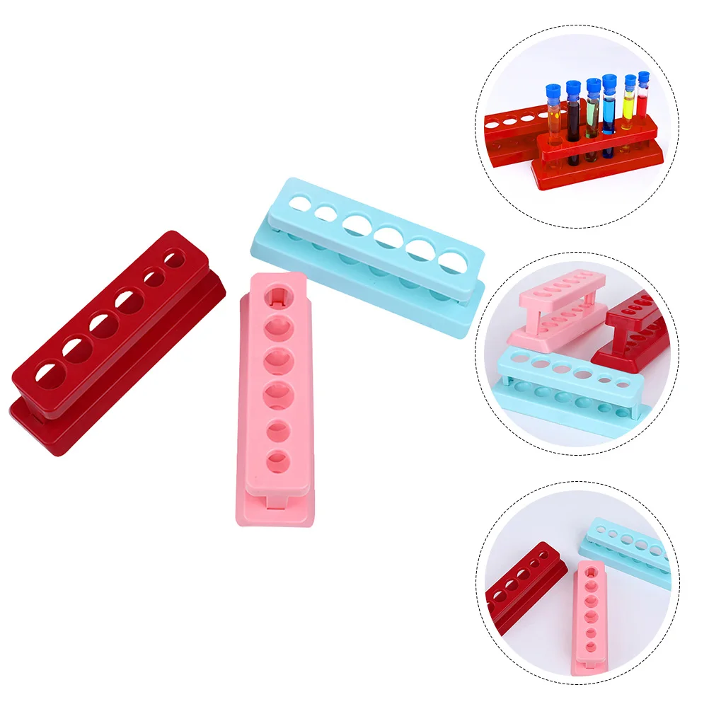 

6 Pcs Test ganizer Test Tube Rack Plastic Laboratory Supplies Reusable Washable 6 Holes Tube ganizer School Aids