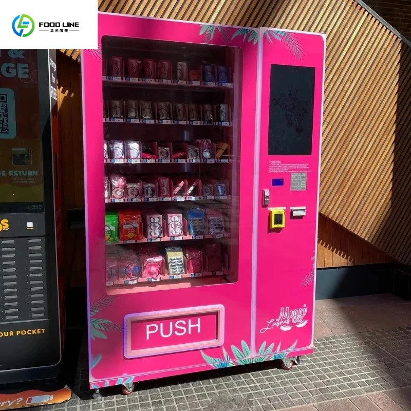 Cosmetics Vending Machine, LED Lighting & Fingerprint Payment for Beauty Salon, Spa, Hotel