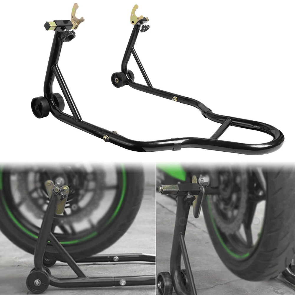 Juego completo de soporte para rueda delantera y trasera de motocicleta, soporte para rueda, marco de soporte automático, herramienta de reparación de neumáticos