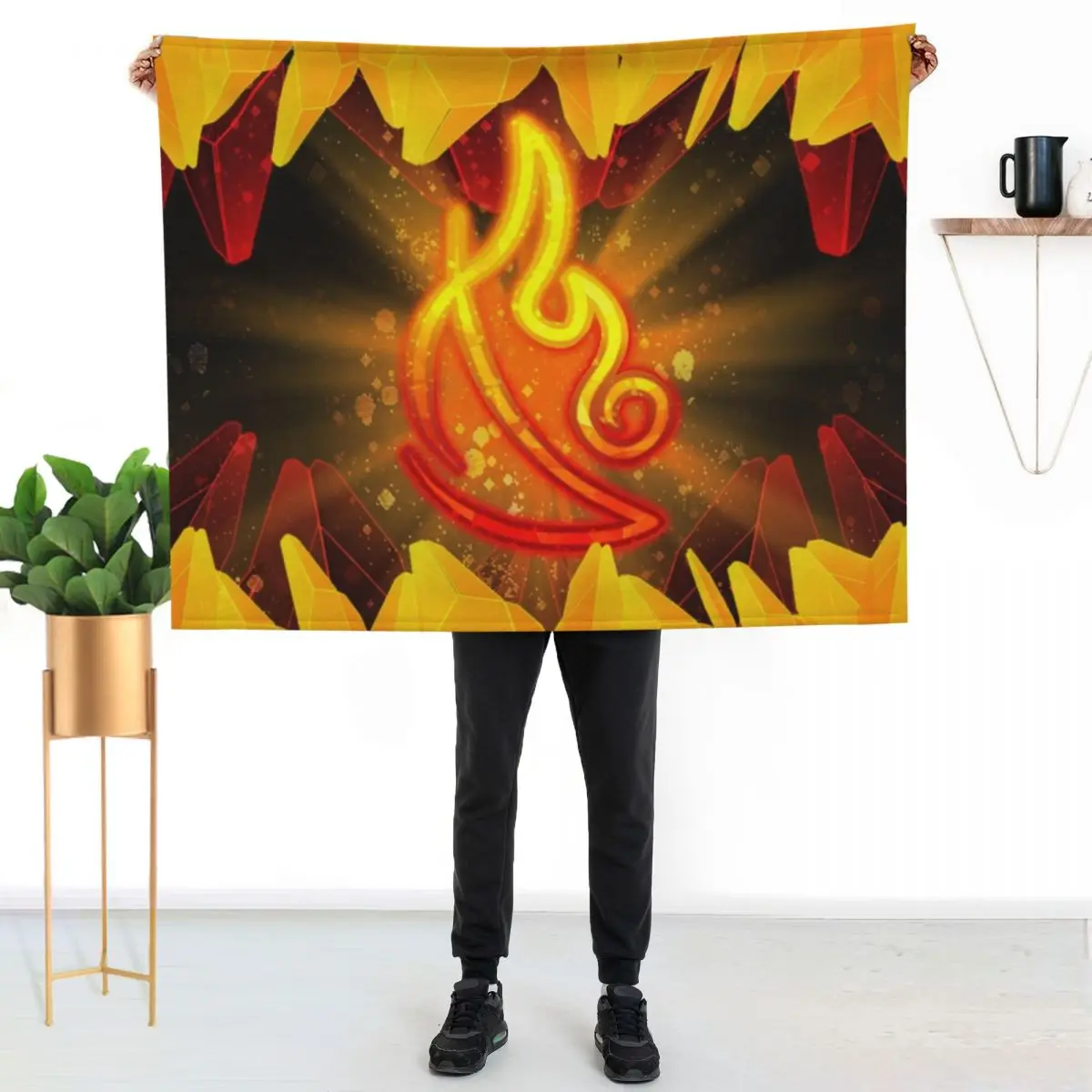 Wizard101 - Fire Cast Symbol Throw Blanket Luxurious Soft Fuzzy Blanket for Sofa Bed