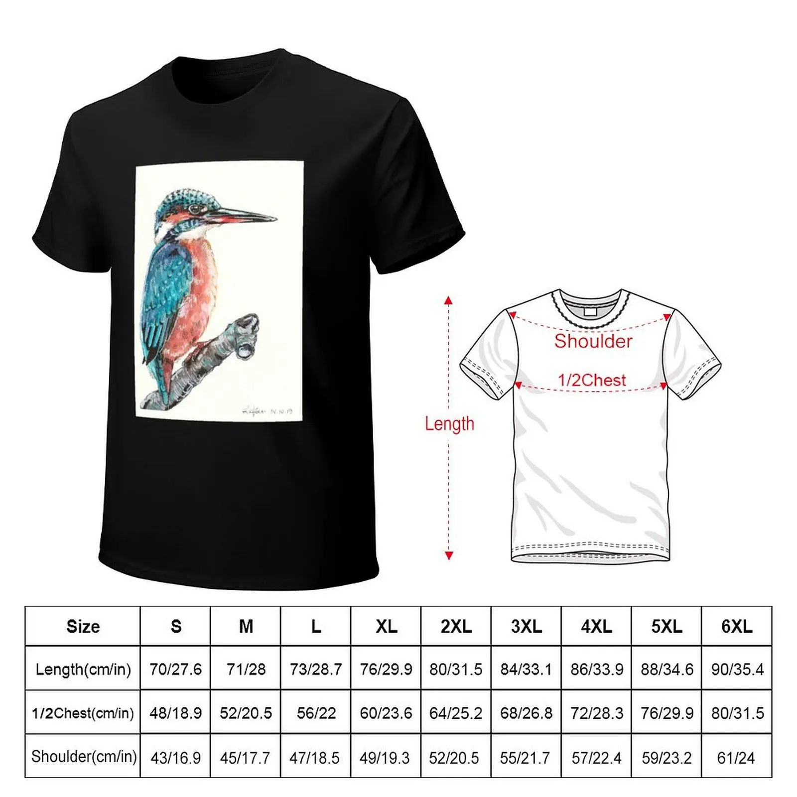 Kingfisher T-Shirt Holiday Casual Short Sleeve Top