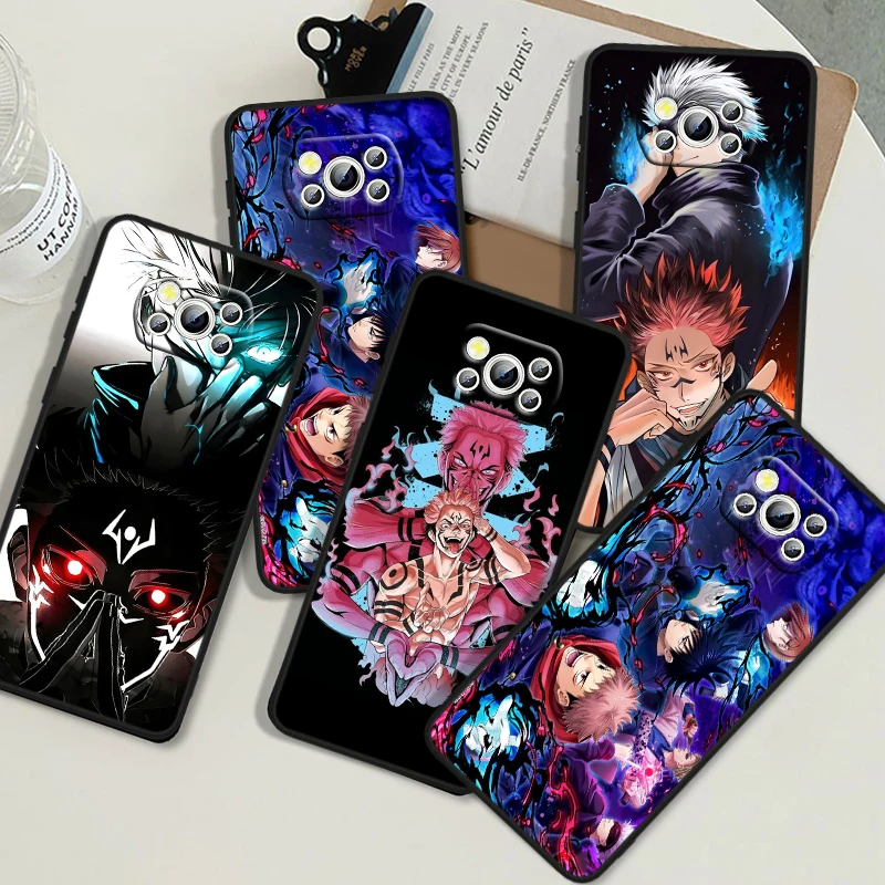 

Anime Jujutsu Kaisen Cool For POCO X6 M6 C55 C50 C40 C3 F5 F4 F3 M6 M5 M4 4G 5G GT Pro Silicone Black Phone Case