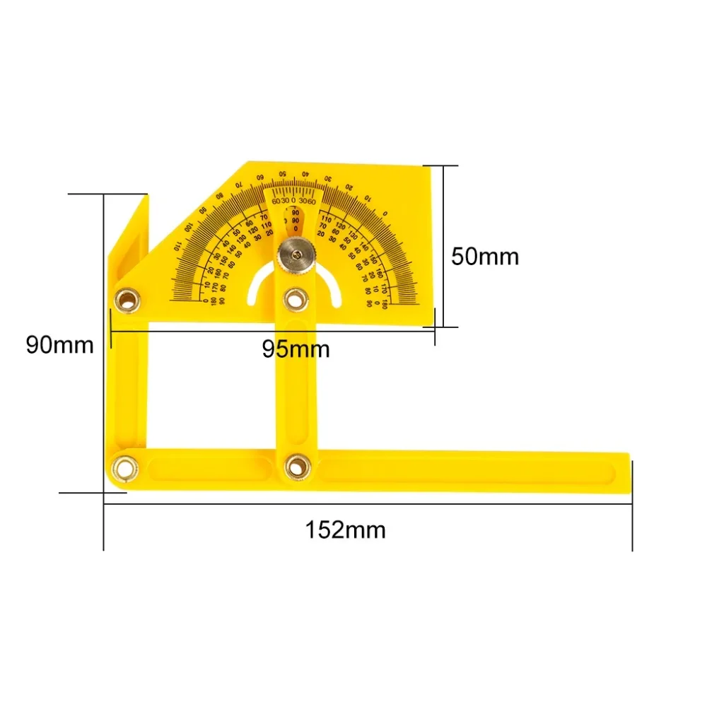 Angle Protractor Measuring Arm Scale Board Tool Angle 180 Degree Ruler Woodworking Scale Square