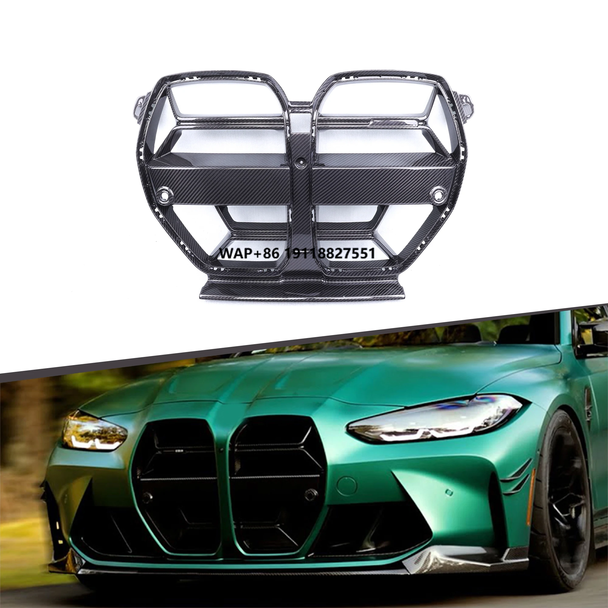 

Dry Carbon Fiber CSL Style Front Bumper Kidney Grille Body Kit Performance Car Accessories for M3 M4 G80 G82 G83 2020+