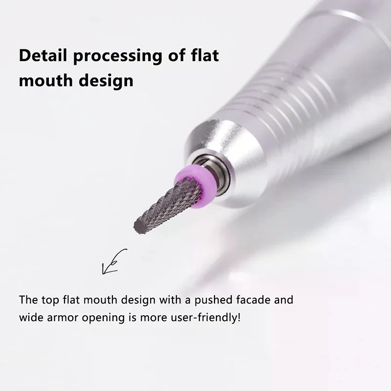 Foret à ongles en carbure d'acier au tungstène 3/32 ", fraise rotative de haute qualité, mèches de manucure, accessoires de perçage, outil pour ongles