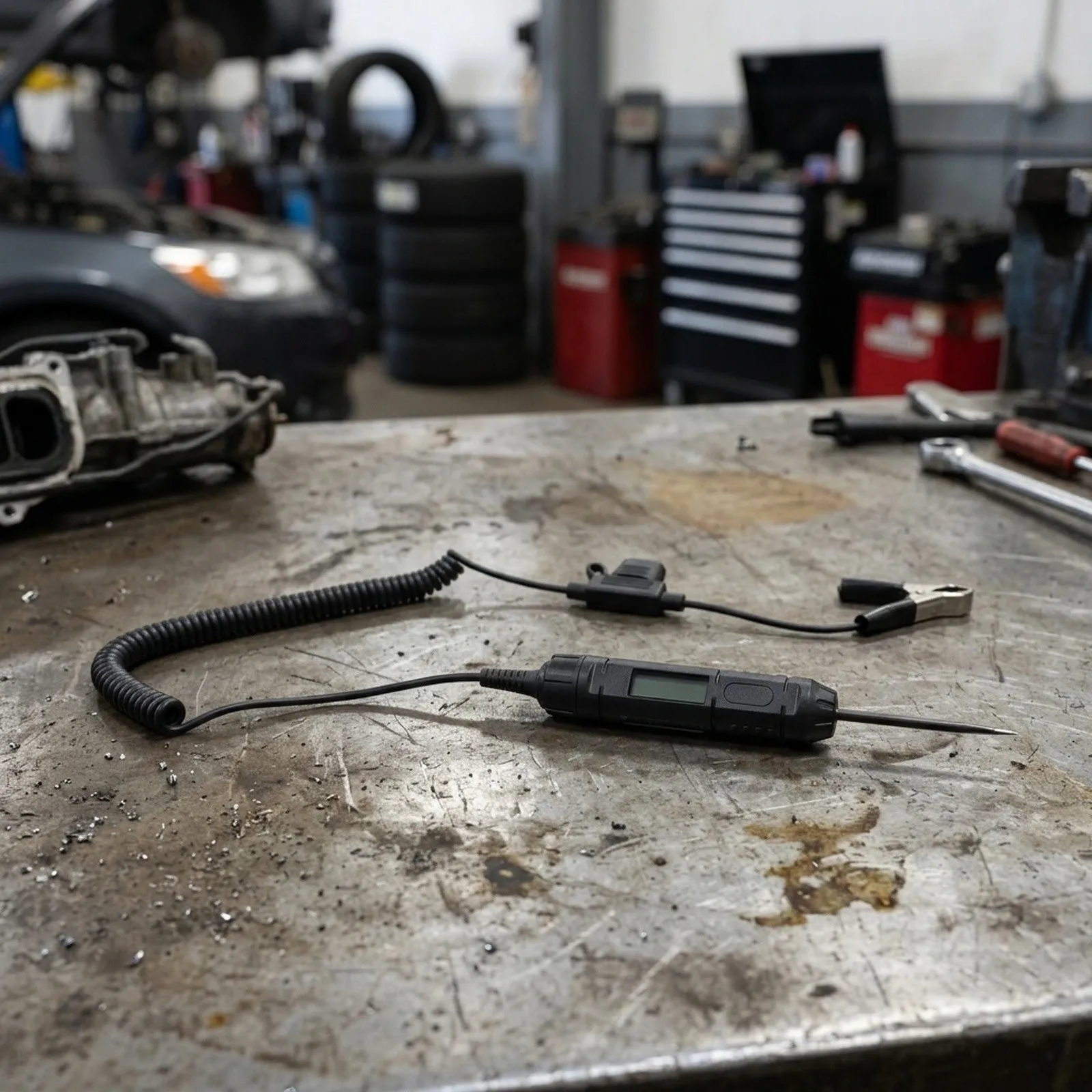 Probe Digital LED Test Light 3-72V Testing Range 0.1V Resolution Display Dual-color LED Indicator Black  Probe