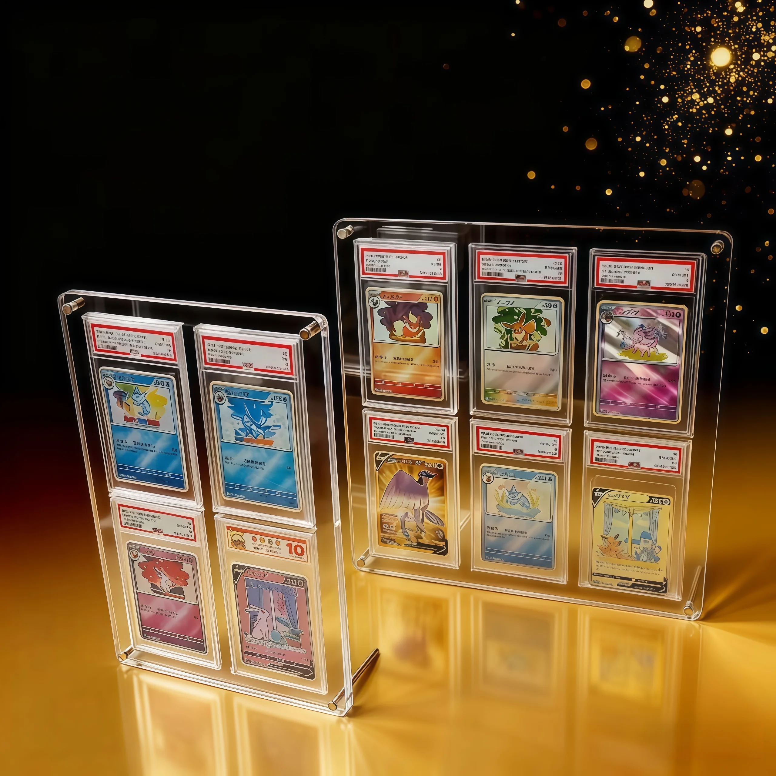 6 فتحات متدرجة بطاقة عرض موقف كريستال واضح حامل أكريليك ل 35PT سميكة البوكيمون يو غي أوه بطاقات رياضية لعبة هدية