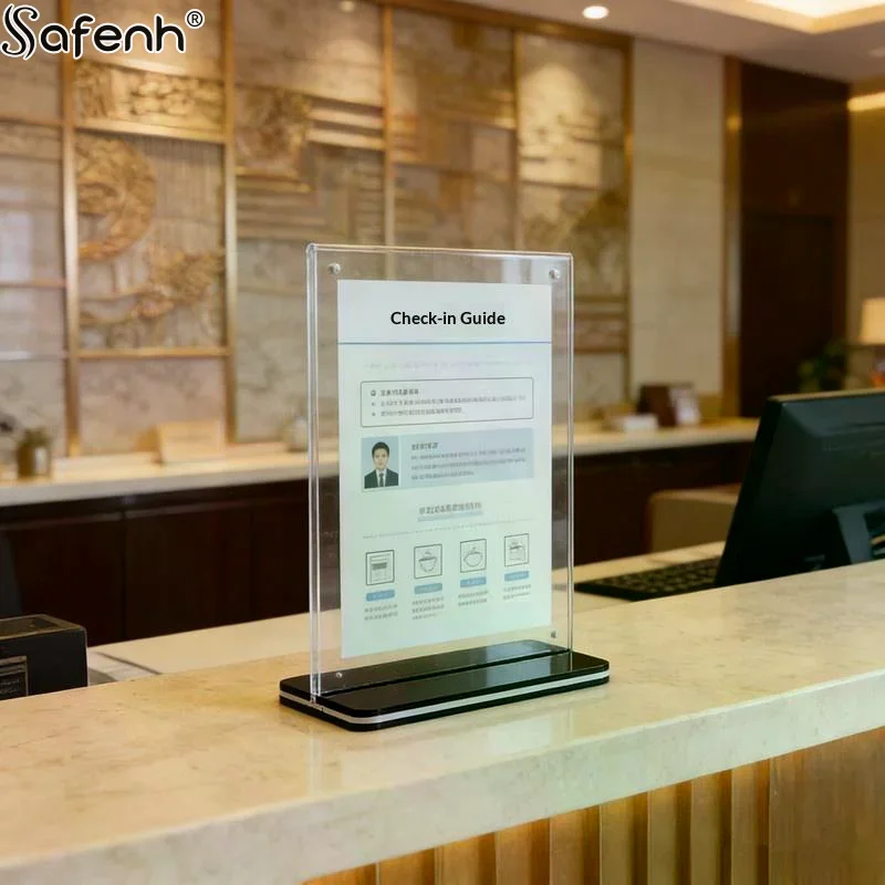 Acrylic Panel Wine Menu Display Stand Vertical Double Sided Photo Display Frame Transparent A4 A5 A6