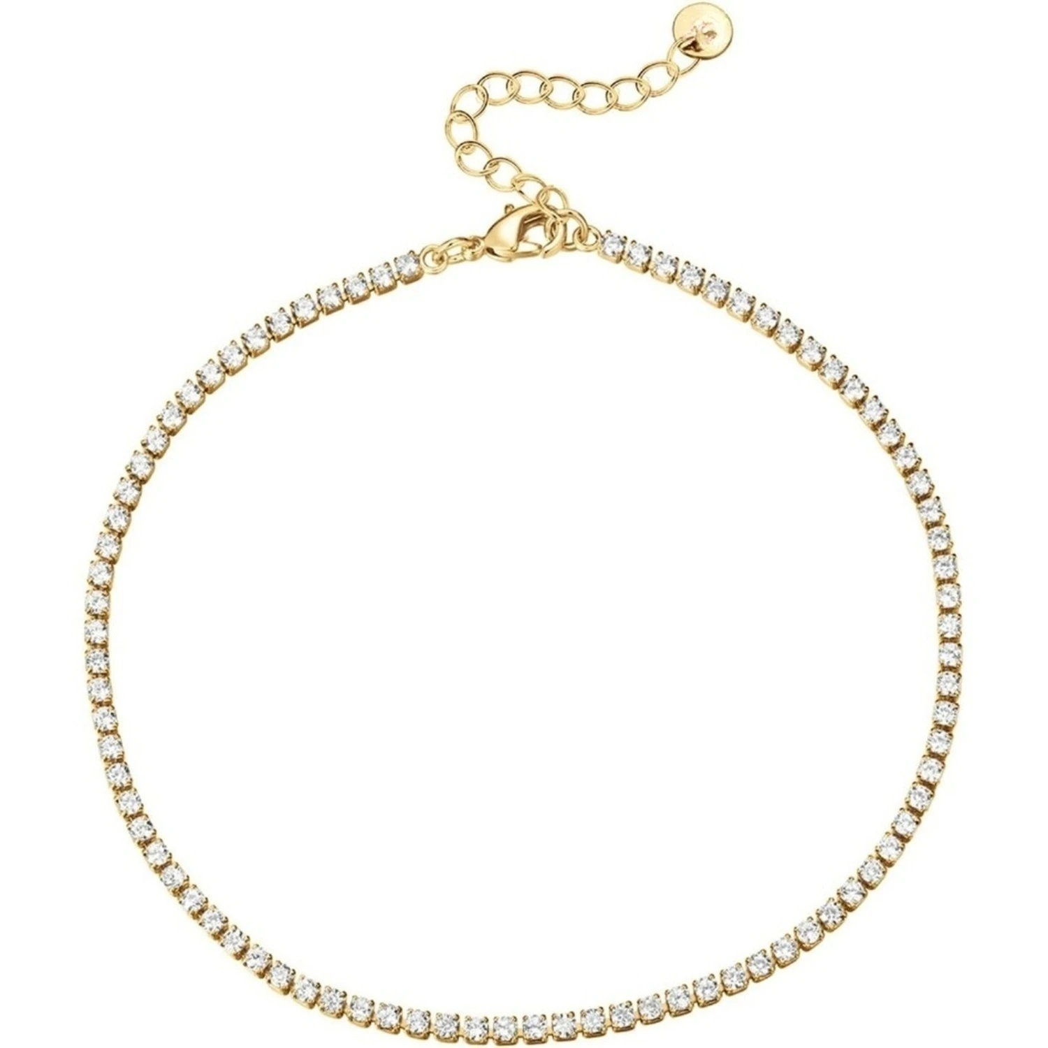 Silver Plated Tennis Anklets, Gold Plated Tennis Anklets for Women | 9 Inches Tennis Ankle Bracelet for Women Gift For Women