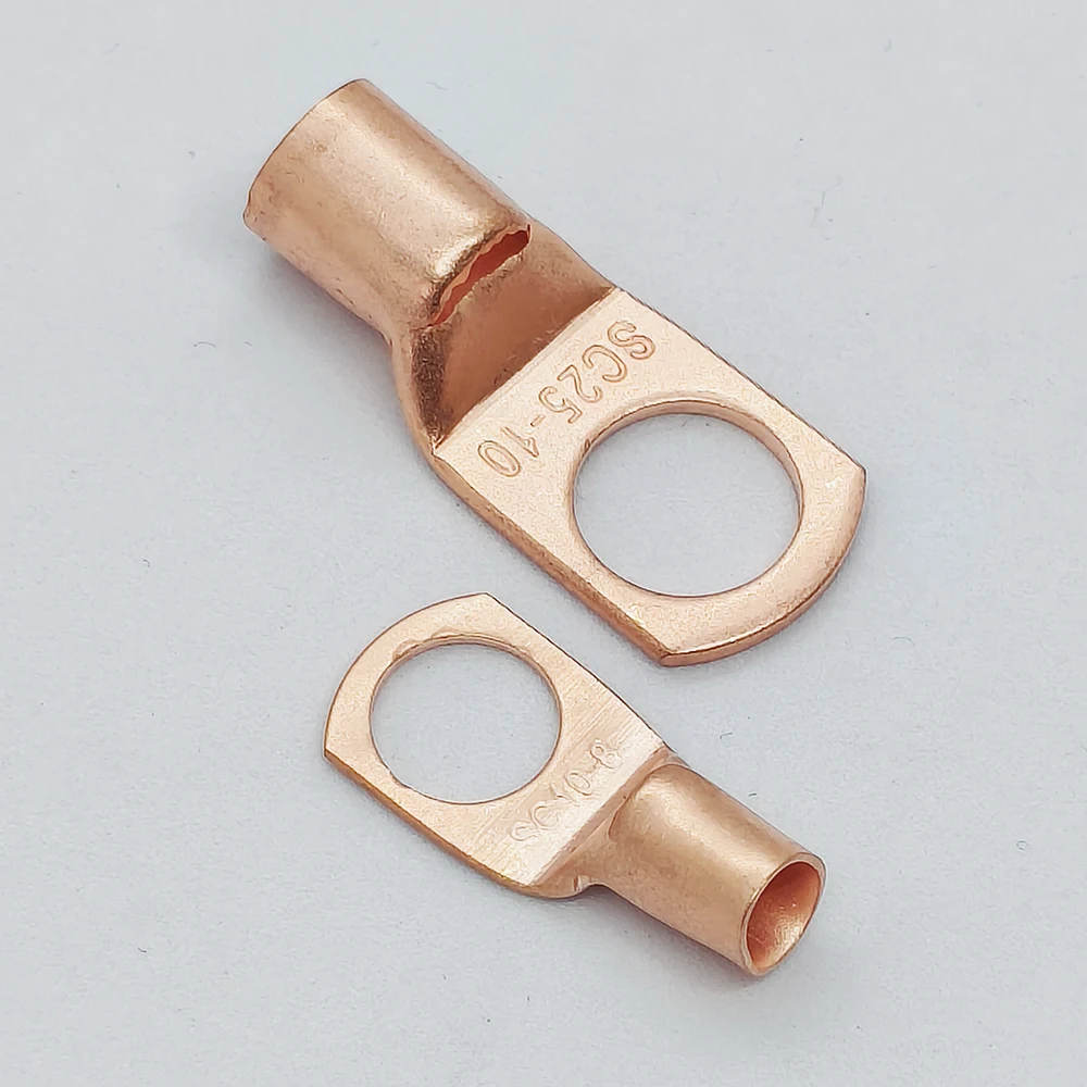 10 Stück Kupfer-Ringkabelschuhe, blanke Kabelverbinder, elektrische Crimpklemmen SC4-4 4-6 6-6 6-8 10-6 10-8 16-6 16-8 16-10 25-8 25-10 – Detail 6