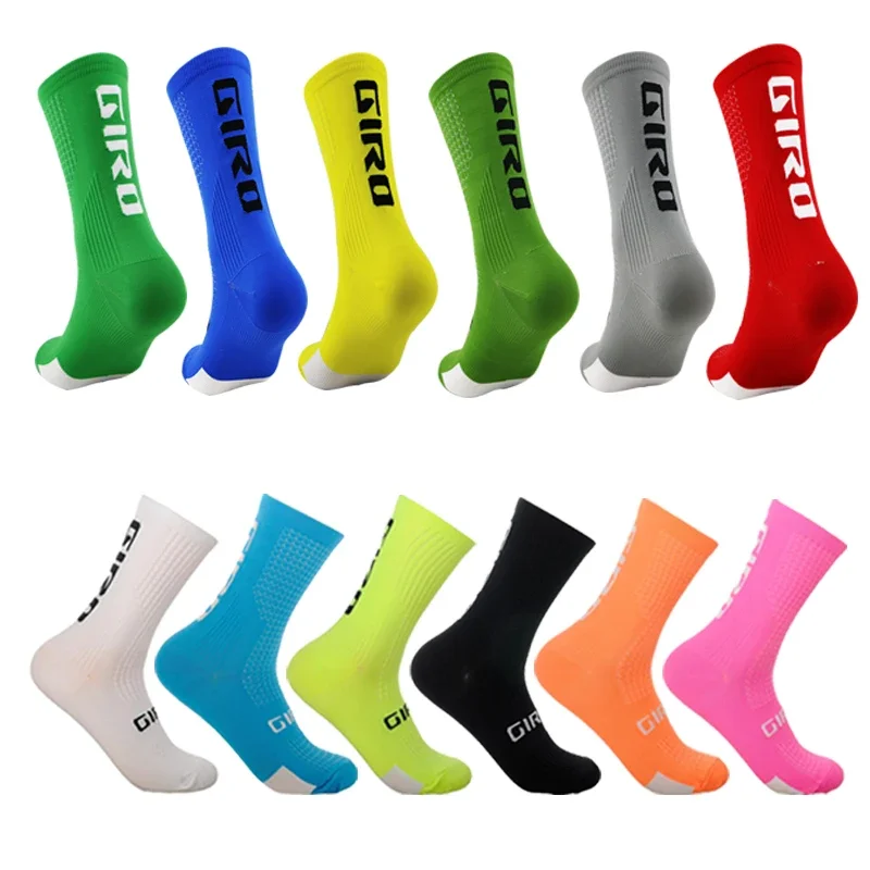 Calcetines de ciclismo para hombre y mujer, medias transpirables de alta calidad para bicicleta de carretera, deportes al aire libre, carreras, 1 par