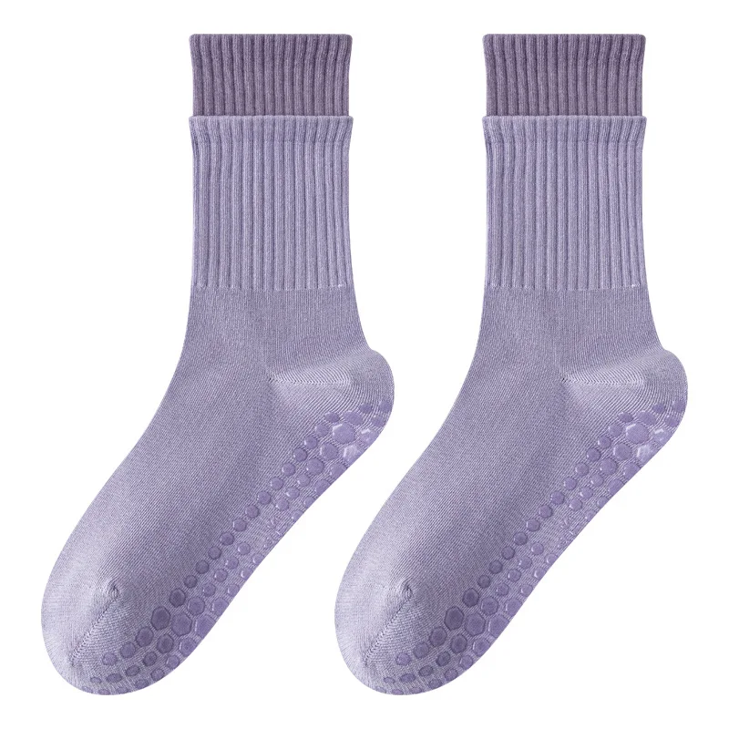 Women's Yoga Socks Non-Slip Professional Women's Pilates Indoor Sports Socks Running Jump Rope Fitness Mid-Calf Socks