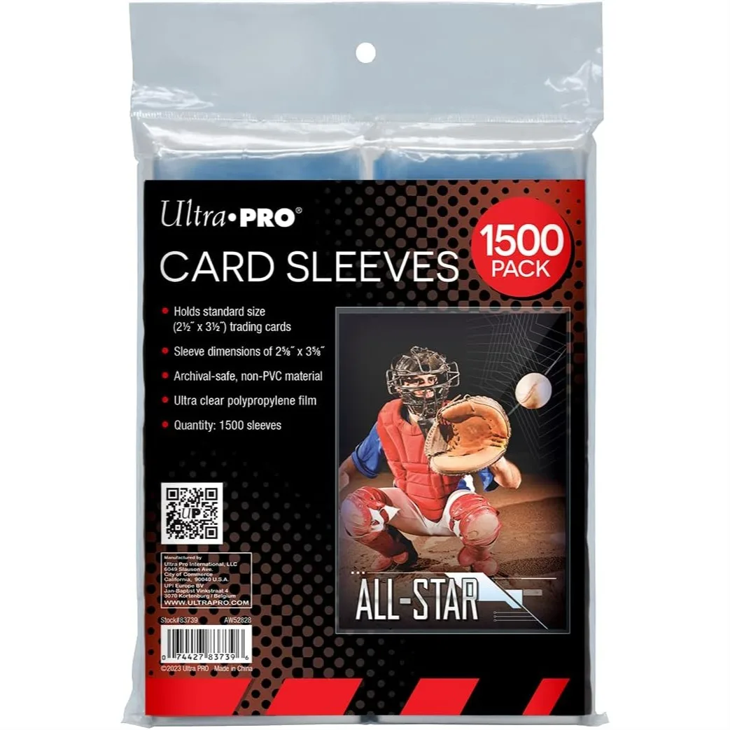 

Clear Card Sleeves For Standard Size Trading Cards 2.5" X 3.5" 1500 Pack Protective Sleeves For Pokemon Sports Cards