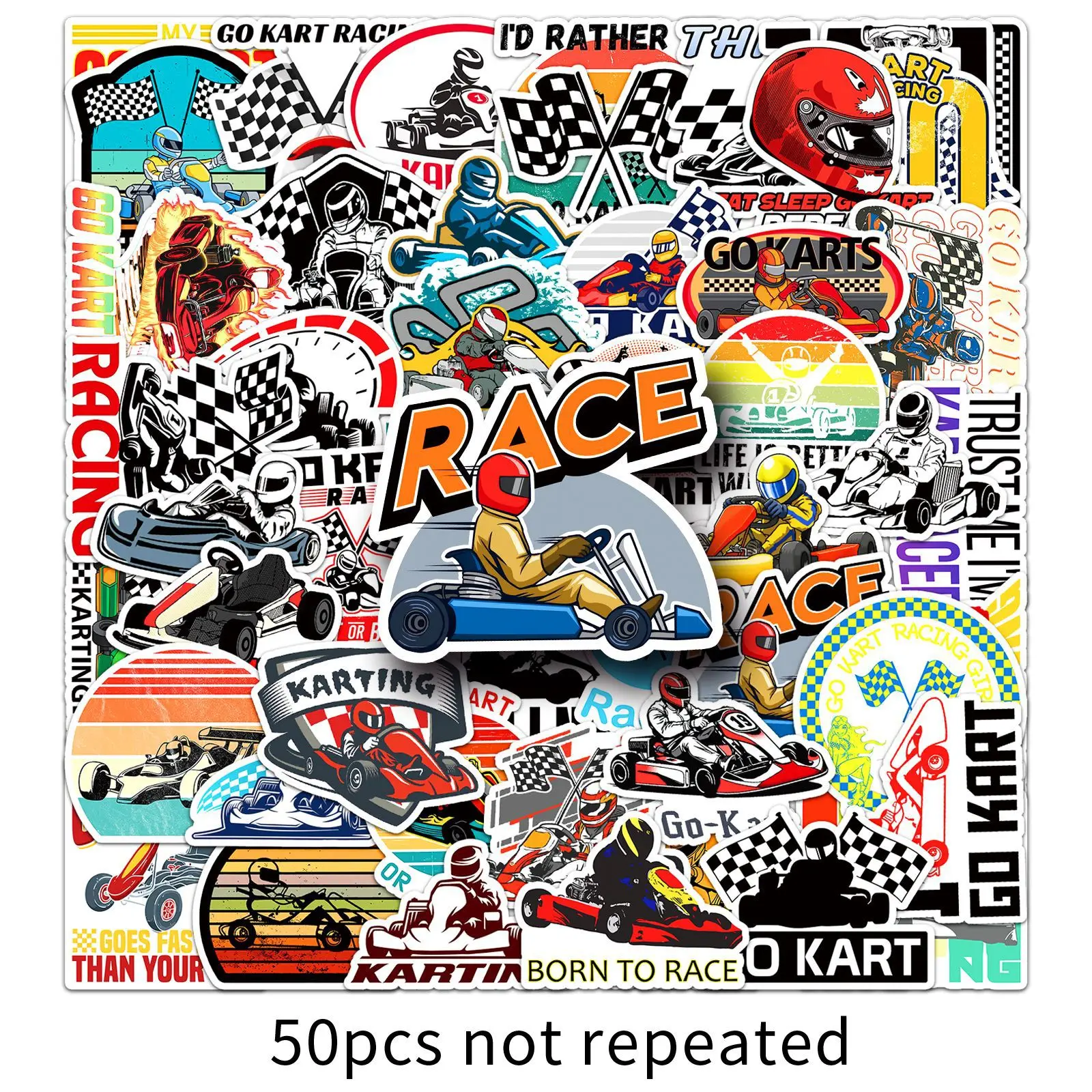 10/50PCS Karting Scrapbook Adesivi Personalizzati Cool Graffiti Decalcomanie Diario FAI DA TE Laptop Bagagli Skateboard Casco Telefono Graffiti