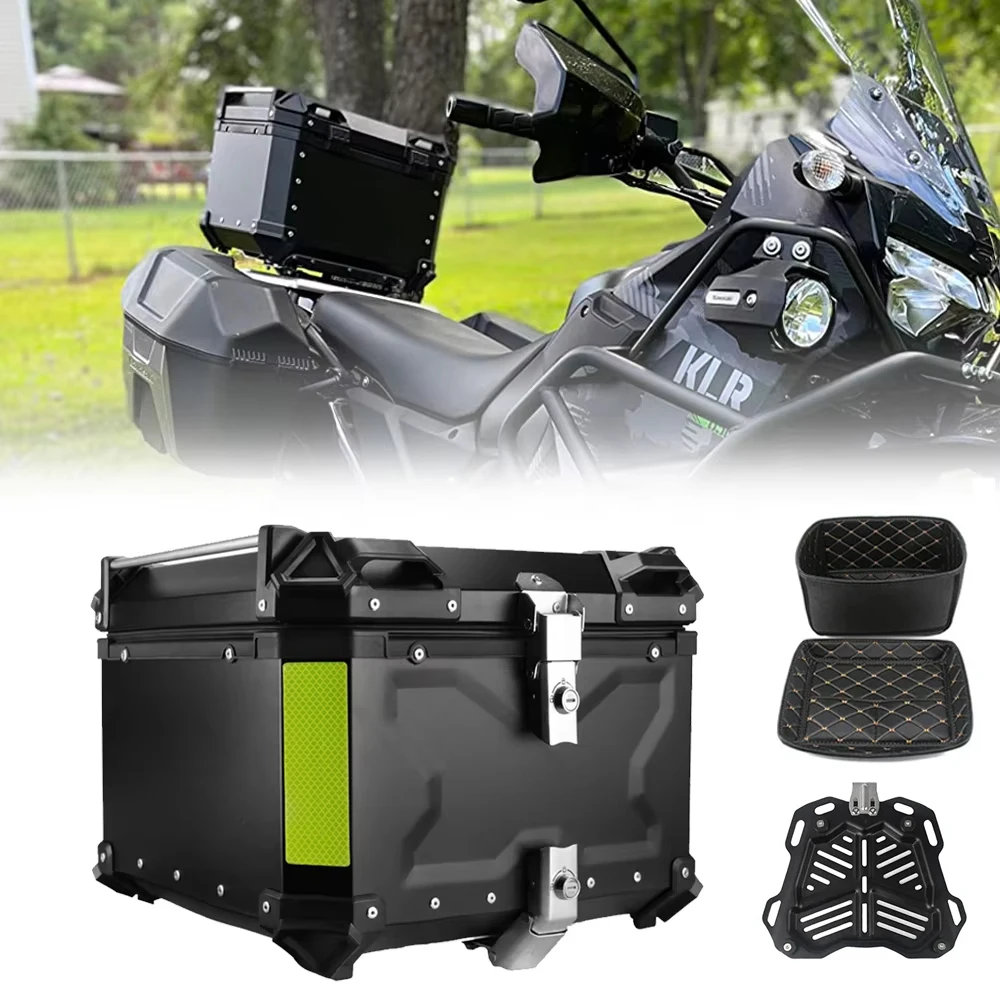 Aluminum Motorcycle Box 65L 80L 100L Universal Motorcycle Rear Luggage Case 36L 45L 55L Moto Top Box Motorcycle Rear Suitcase