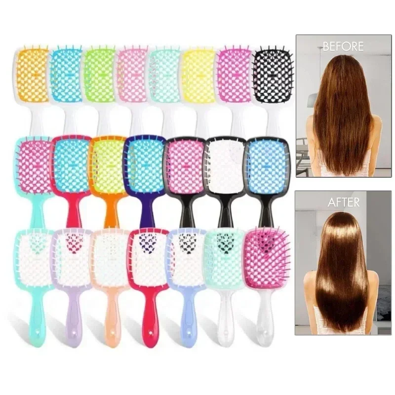 

New Scalp Massage Wide Teeth Air Cushion Comb Anti-static Hollow Out Wet and Dry Curly Hair Brushes Hairdressing Styling Tools