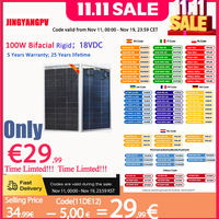 Bifacial Solar Panel 100w 200W 18V Transparent Solar Panels Monocrystalline Solar Cell For 12V Battery Charge System Kit