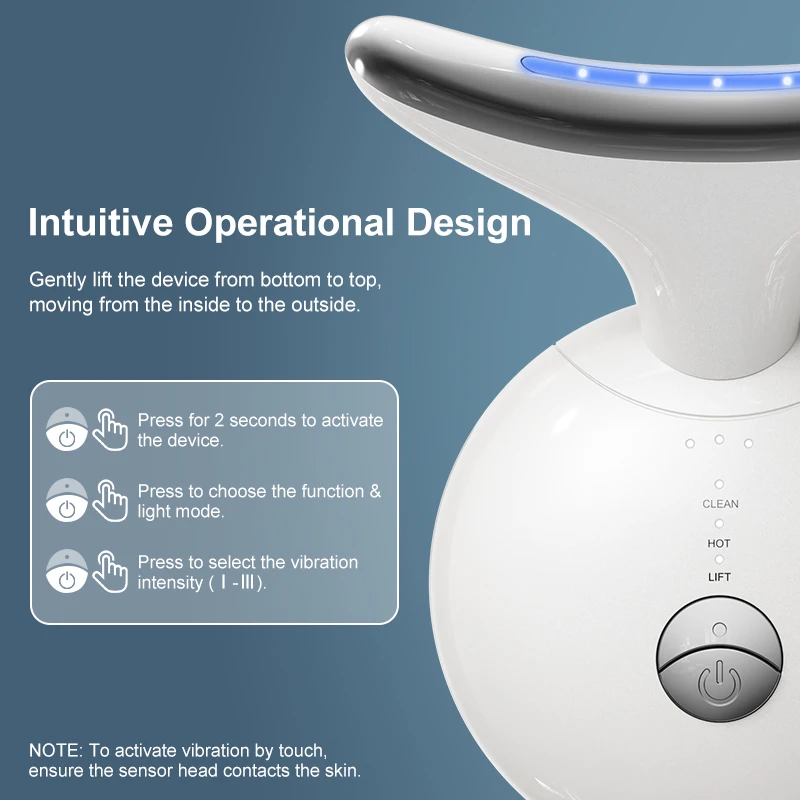 VLVEE أداة تجميل الرقبة الكهربائية EMS جهاز تجميل الوجه الساخن ضغط الوجه رفع مدلك أداة العناية بالبشرة مهرجان هدية