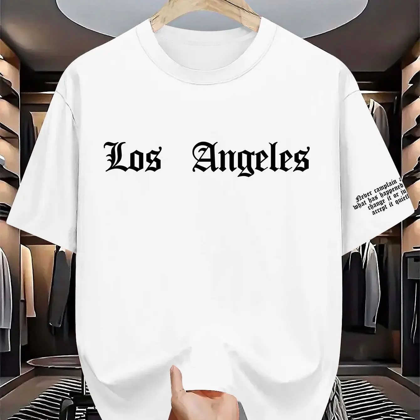 

New Mens Cotton Los Angeles Graphic Tshirt Print Casual Round Neck Short Sleeve Summer Top for Casual Unisex Tops Streetwear