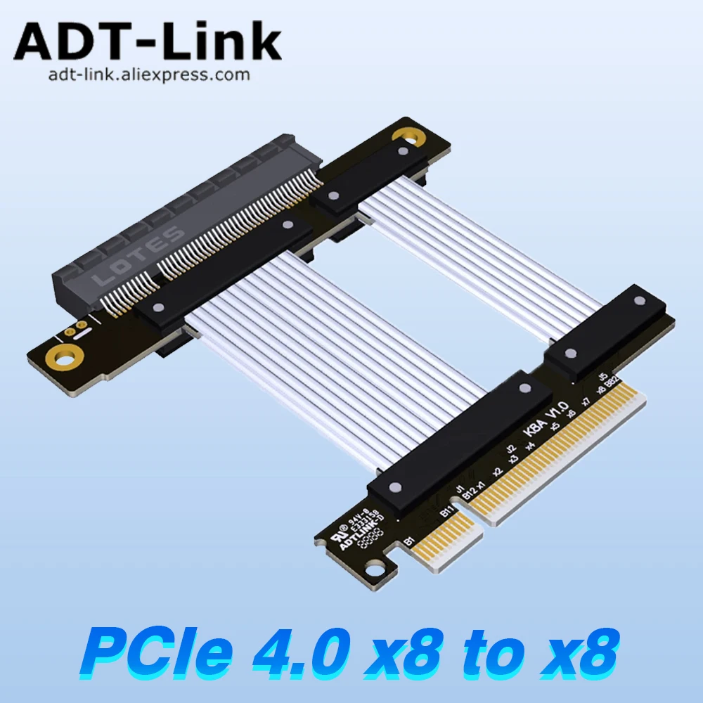 

Удлинительный кабель PCIE 4,0 X8-X8 с гнездом/штекером PCI-E Gen4 8x 90/180 градусов адаптер для графической видеокарты переходник удлинитель для графического процессора