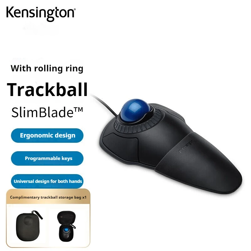 Kensington Mouse Drawing Color Track Original Wireless Trackball 2.4 Ghz+Bluetooth With Displacement Ring Autocad K70992/K7093