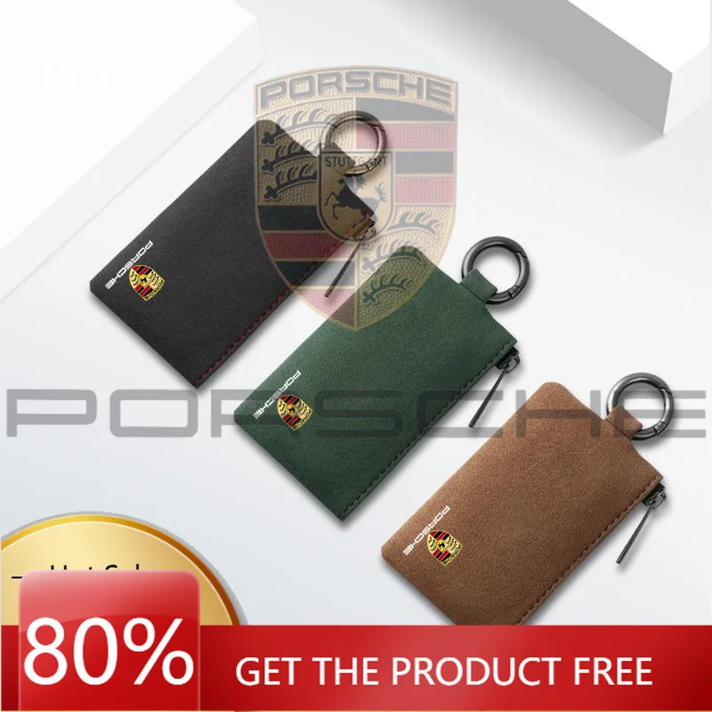 

Наклейка на автомобиль Porsche, замшевый чехол для ключей, мини-сумка для хранения, аксессуары для Porsche Cayenne, Panamera, Macan, 911, 718, Taycan B