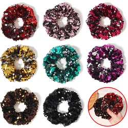 Furling Girl 1 PC podwójne kolory cekiny elastyczne gumki do włosów Glitters gumki do włosów w dużych rozmiarach Shinny Bling akcesoria do włosów