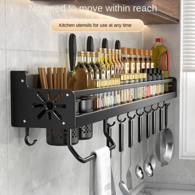 

Metal Kitchen Organizer for Knife and Utensil Storage Versatile Wall-mounted Kitchen Rack for Organizing and Storage