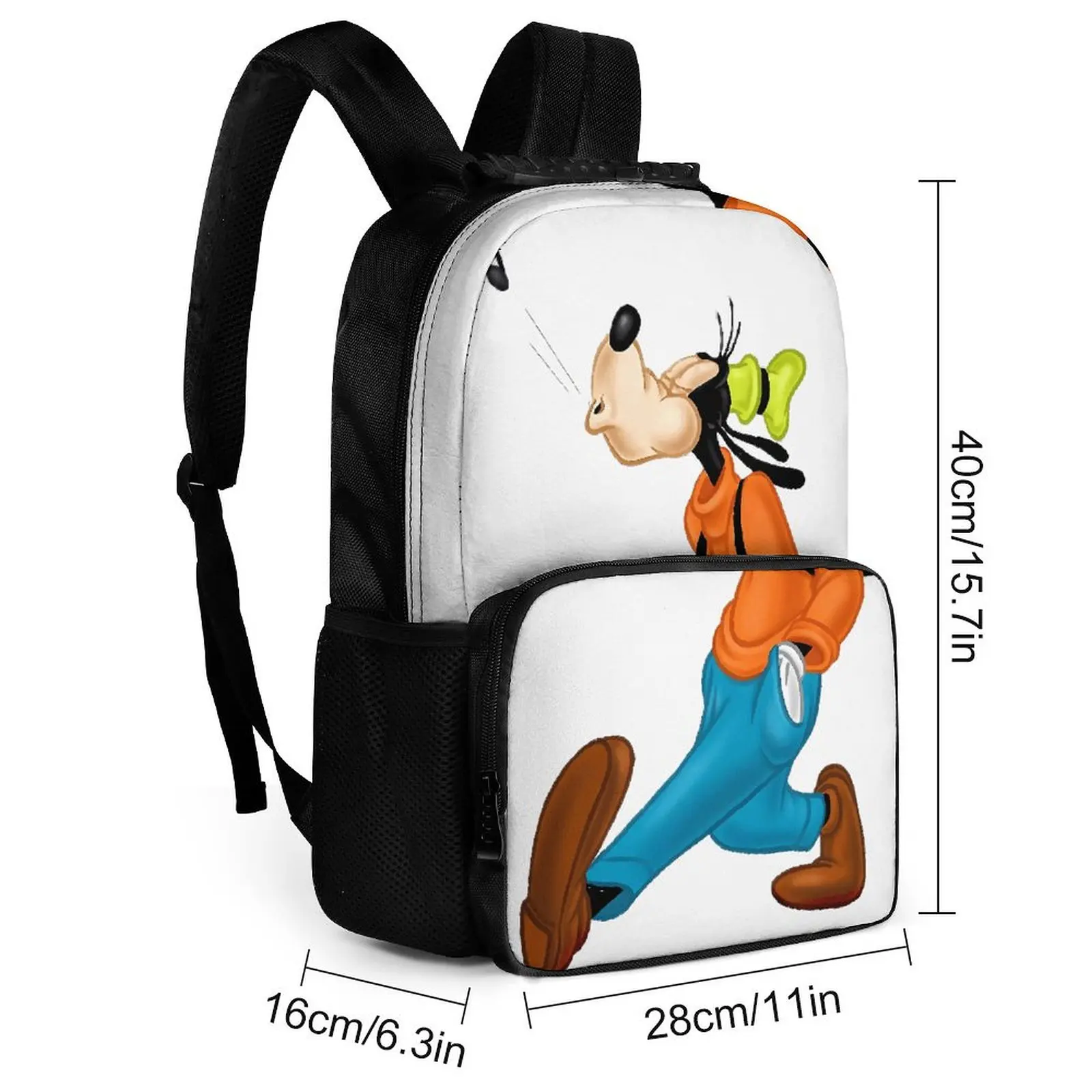 Fashion Disney Goofy Teen Student Girl Boy To School Knapsack 16 Inch Cartoon Backpack Women Rucksack