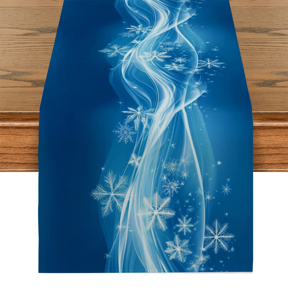Christmas Snowflakes Table Runner Home Wedding Centerpieces Decoration Party Table Runners Dining Long Cloth