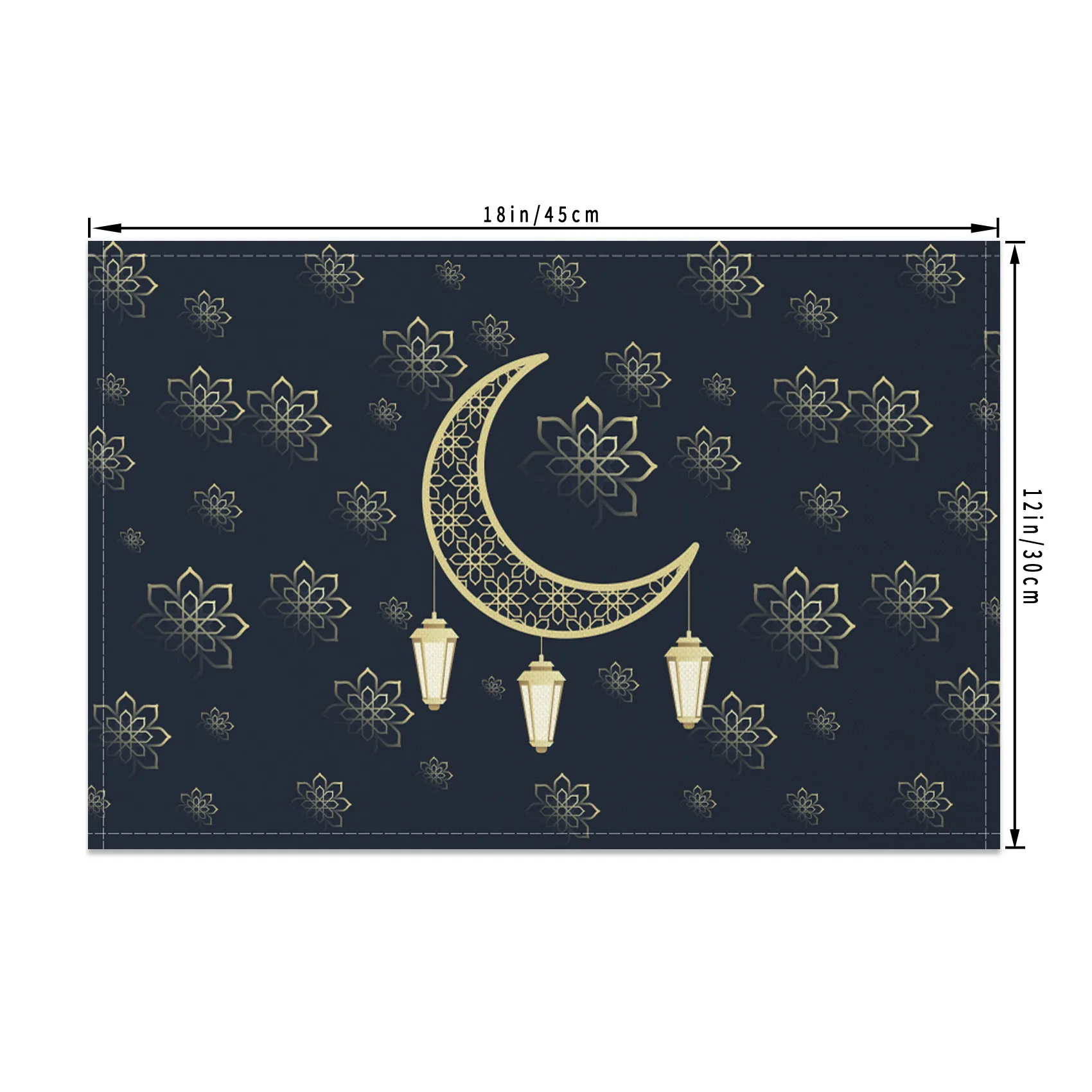 Eid Mubarak Decoration Placemat Moon Lights Islamic Muslim Ramadan 2025 Party Table Placemat Eid Al-Fitr Gifts