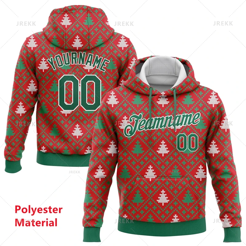 Custom Name Christmas Hoodie For Men 2026 New Funny 3D Printed Pullover Sweatshirt Women Personalized Street Casual Hoodies