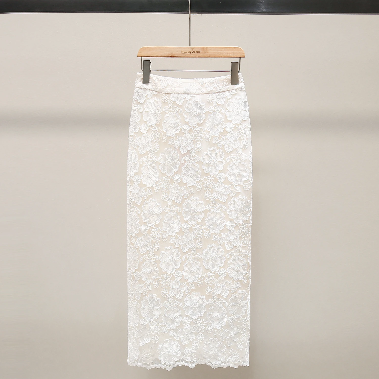 

Ele Mid-Length Lace High-Waist Straight-Skirted Midi Skirt for Women Spring Summer New Arrival Sophistiion ace