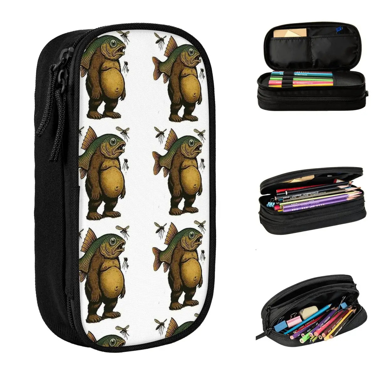 Tripi Tropi Comic Style Italian Brainrot Pencil Case Canvas Pencil Pouch Boy Girl Aesthetic Large School Pencil Cases Stationery