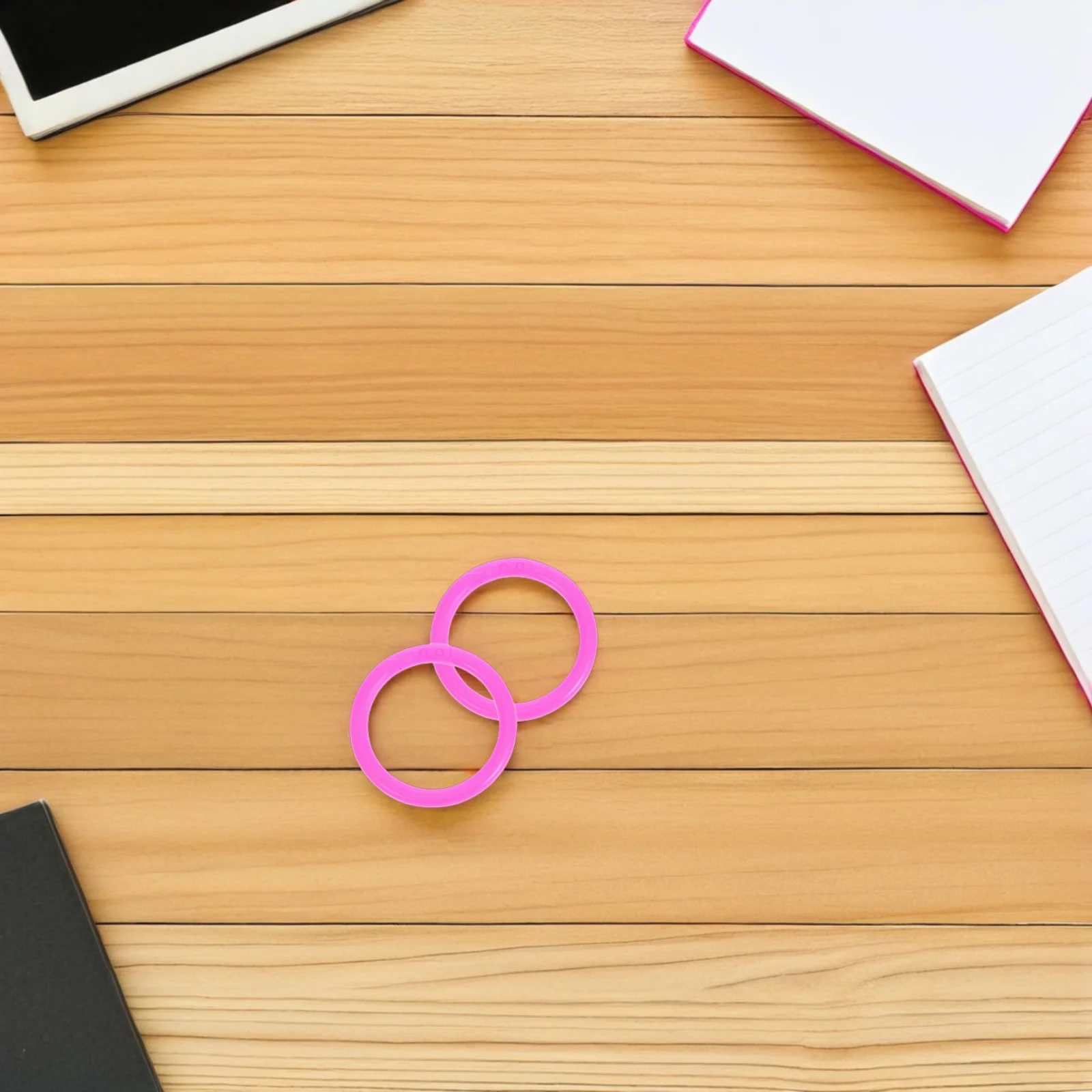 80 قطعة من حلقات الموثق البلاستيكية الملونة ذات الأوراق الفضفاضة للاستخدام المنزلي في المكتب المدرسي - حلقات ربط مستديرة صغيرة للوصفات