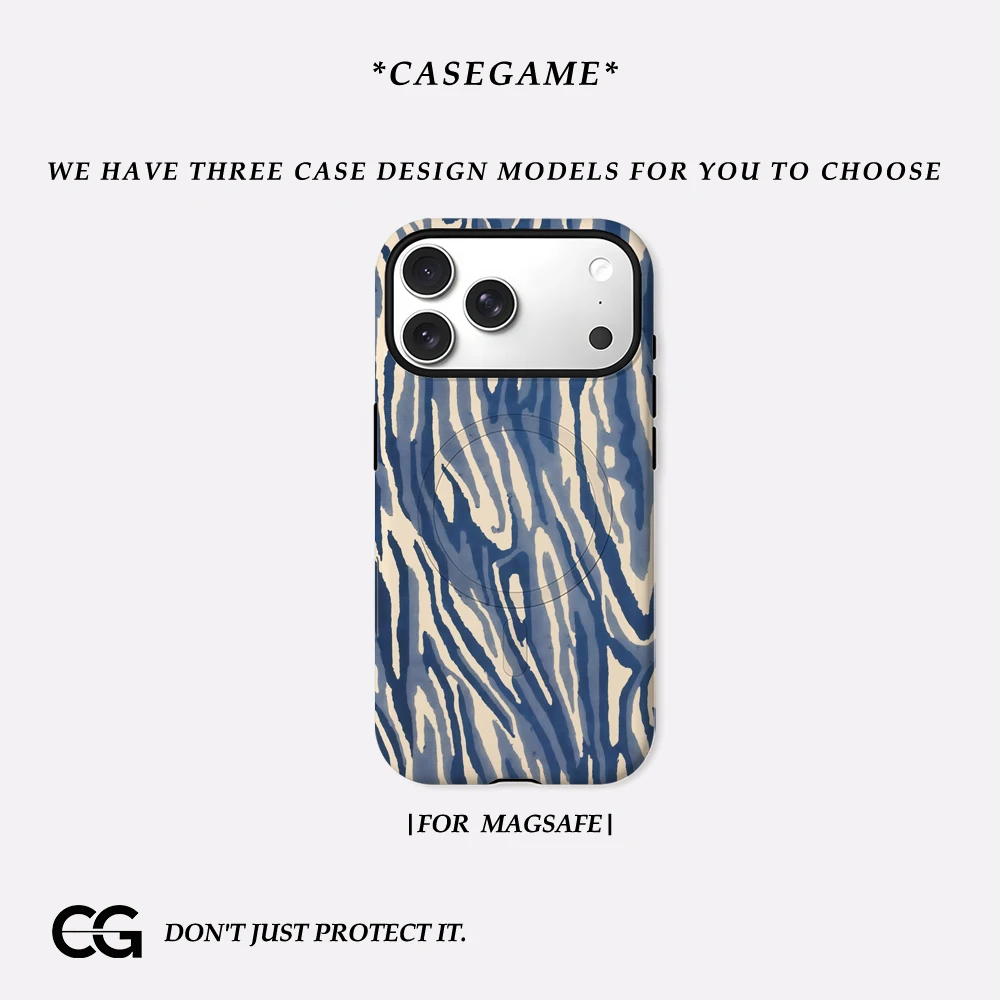 Blaues und beiges Holz IPhone 17 Must für magnetische Handyhülle für IPhone 17 16 15 14 Pro Max Plus Einzel-Doppelschichthülle