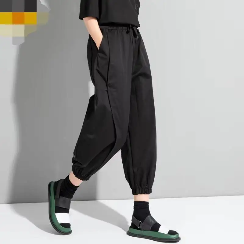 Pantalones Harun para mujer, ropa de primavera y otoño, Hip-Hop oscuro, sencillo, holgado, con personalidad