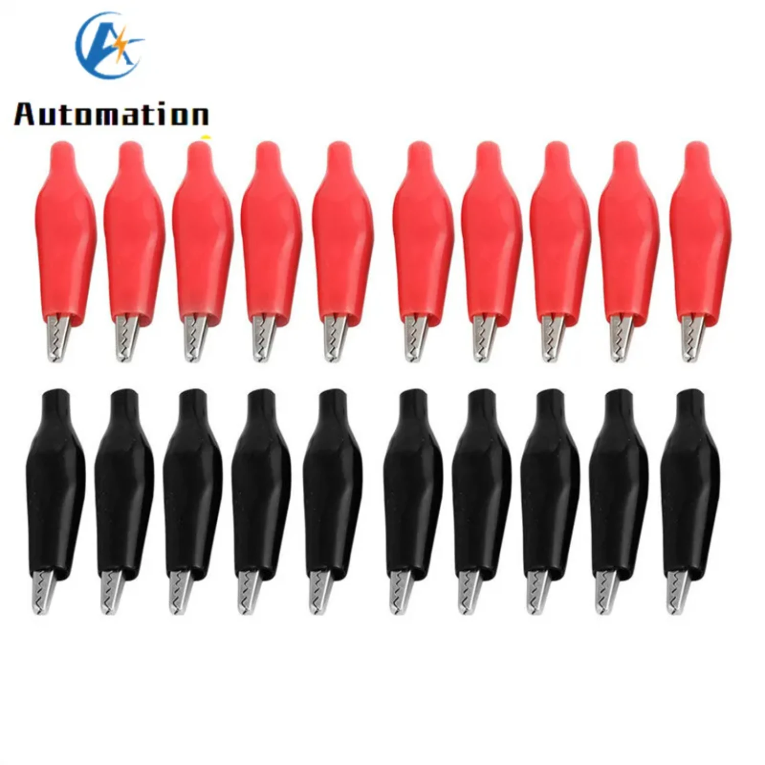 

20 Pcs Crocodile type Clip 28MM Black Red Blue Black Yellow Soft Plastic Coated Testing Probe Mini Alligator Test Clips