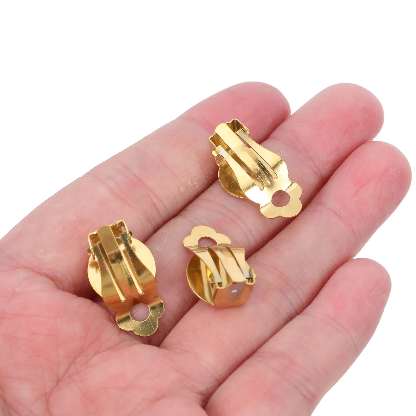 

10 шт. Непроколыаемые клипсы-конвертеры для серег из нержавеющей стали, плоские круглые основы для изготовления ювелирных изделий, аксессуары для клипс-серег