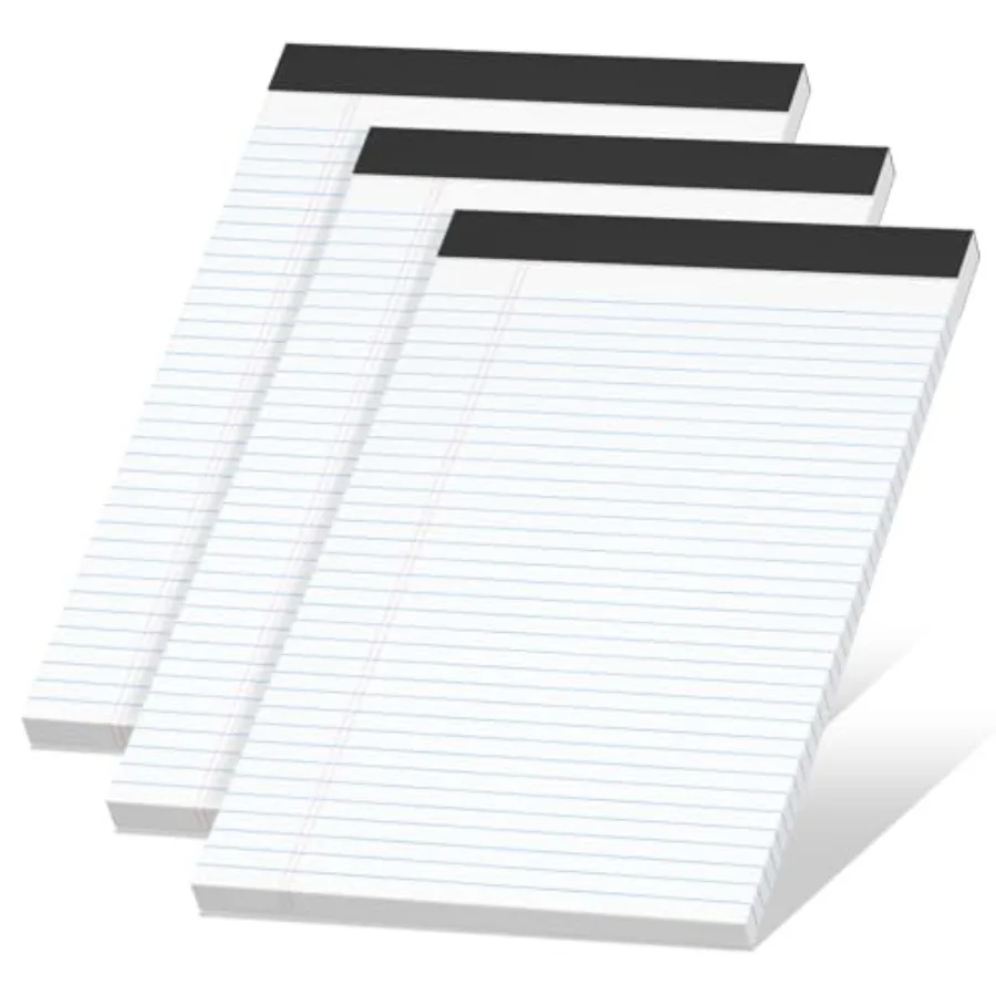 

Legal Pads 8.5 x 11 Narrow Ruled, 3 Pack Notepads College Ruled Pads of Paper With Sturdy Back 37 Lines 70 GSM Paper, Writing N