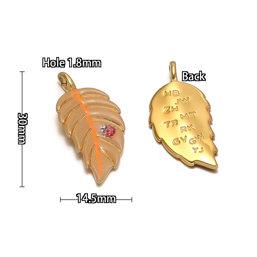 4 Stück Edelstahl-Emaille-Anhänger mit Libellen- und Blättermotiv für DIY-Schmuck, Damen-Halsketten, Anhänger, Zubehör für die Herstellung von Ohrringen – Detail 3
