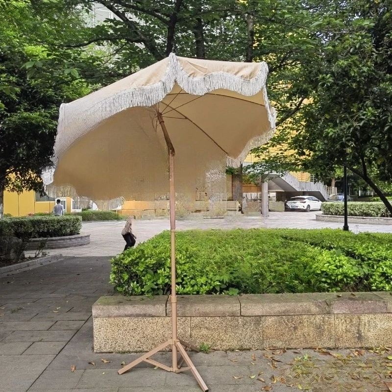 Camping props, sun umbrellas, parasols, cotton fringed lace, leisure and sun protection gardens