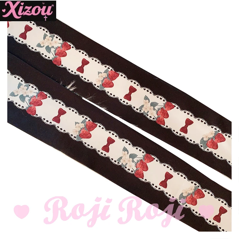Japanese Strawberry Bow Tie Lolita Socks Women's Spring and Summer Velvet Print Pantyhose Lolita Sweet Socks Sweetheart Girl