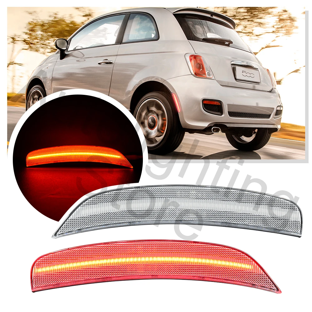 2PCS For Fiat 500 Sport Abarth Hatchback Convertible 2012 2013 2014 -2017 Rear Bumper Side Marker Turn Signal Indicator light