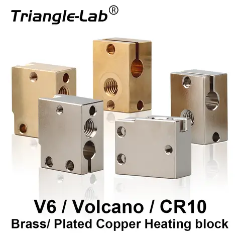 Trianglelab V6 Brass Heatblock for 3D Printers DFORCE