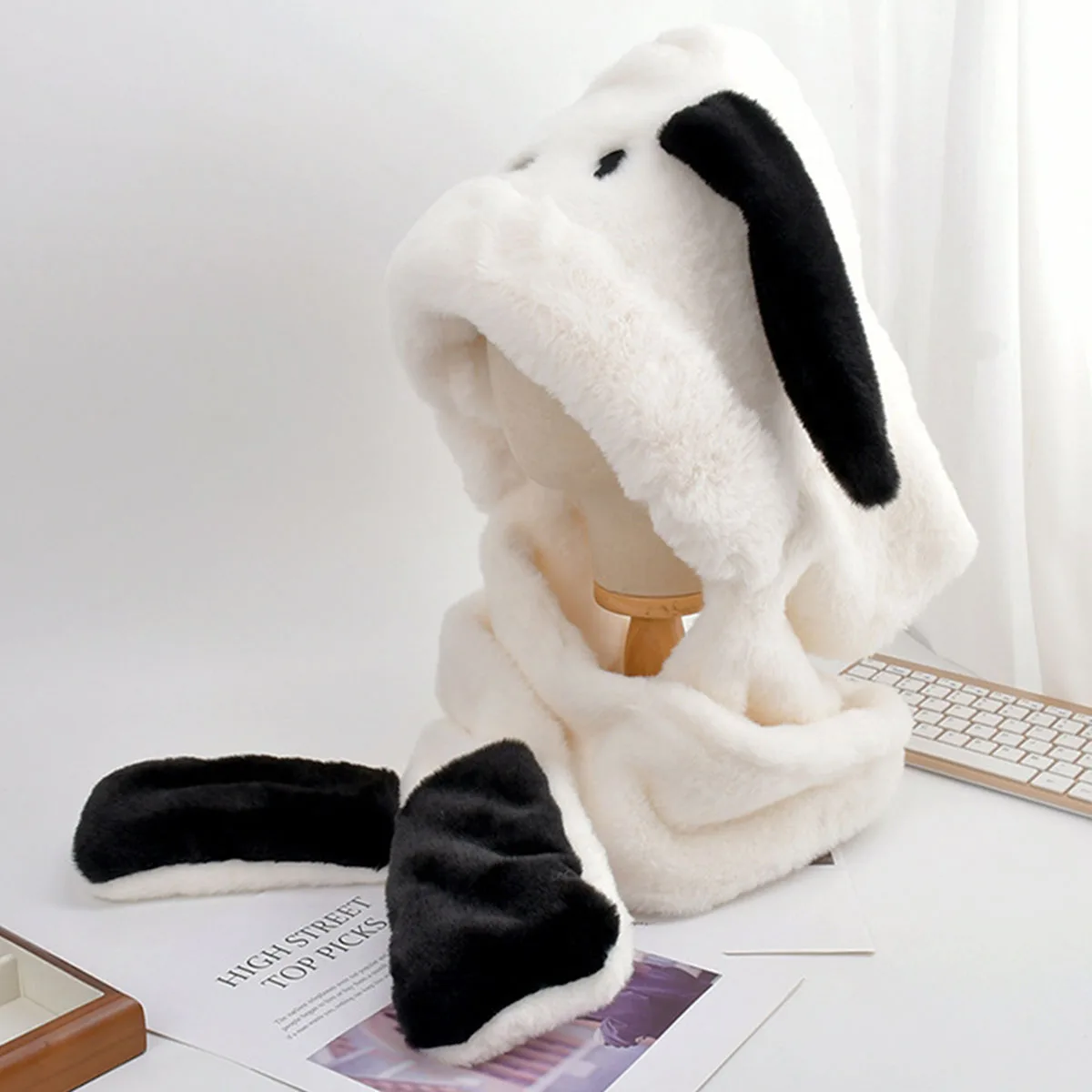 Sanrio Anime Plush Hat Scarf Gloves Pochacco Sanrio Winter Warm Cute Sweet Girl Warm Thicken Hat