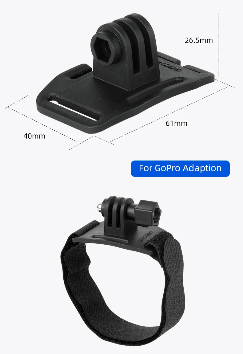Deemout Fahrrad-LED-Lampenfassung, vordere Lichthalterung am Lenker/Vorbau/Gabel/Helm mit GoPro-Schnittstelle, passend für Rockbros/Blackbird – Detail 13