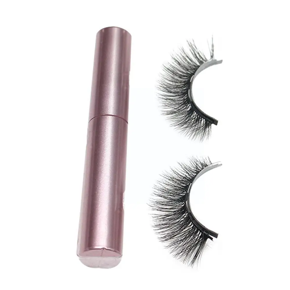 Magnetic False Eyelashes 1 pair of Natural Faux Magnetic Lashes Makeup Lashes magnetic Mink Glue with E9G2